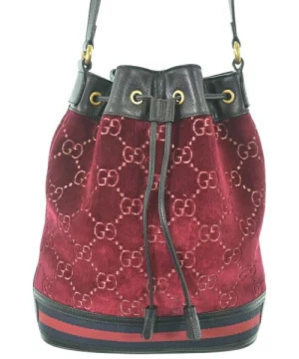 Gucci GG Velvet Web Bucket Bag velvet GG monogram Red